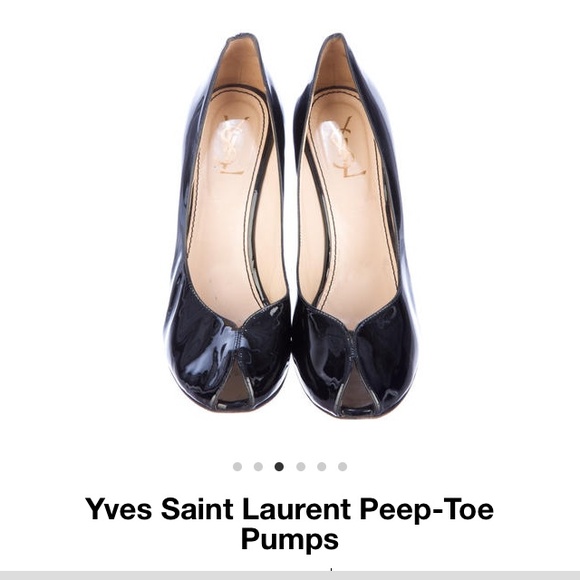 Yves Saint Laurent patent peep toe heels - Picture 1 of 4