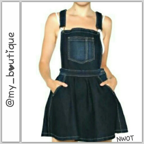 Dresses & Skirts - Denim Skater Overall Dress