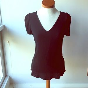 Banana republic viscose black v neck top