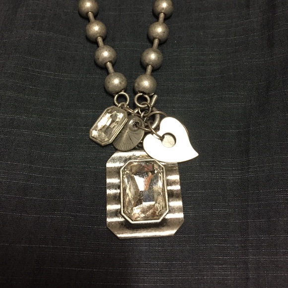 Brushed silver necklace