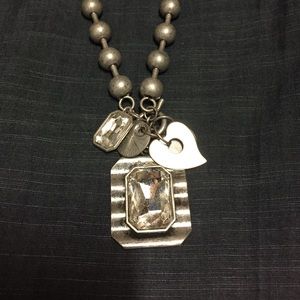 Brushed silver necklace