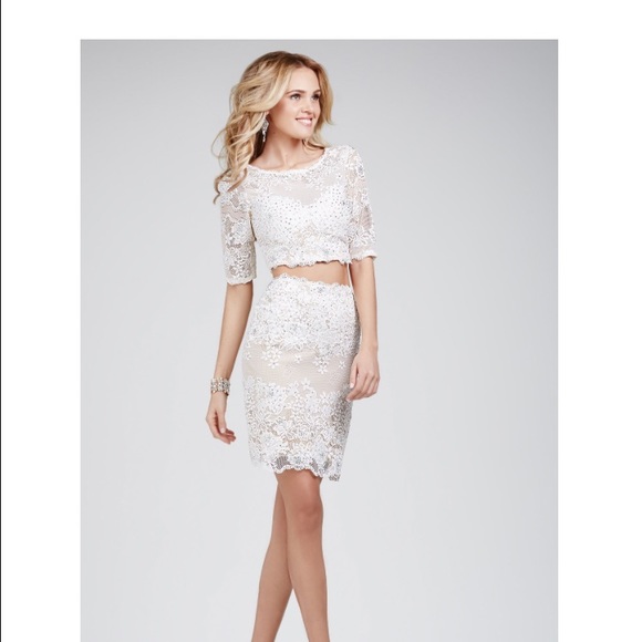 New Jovani 26704 Lace 2 Piece Dress