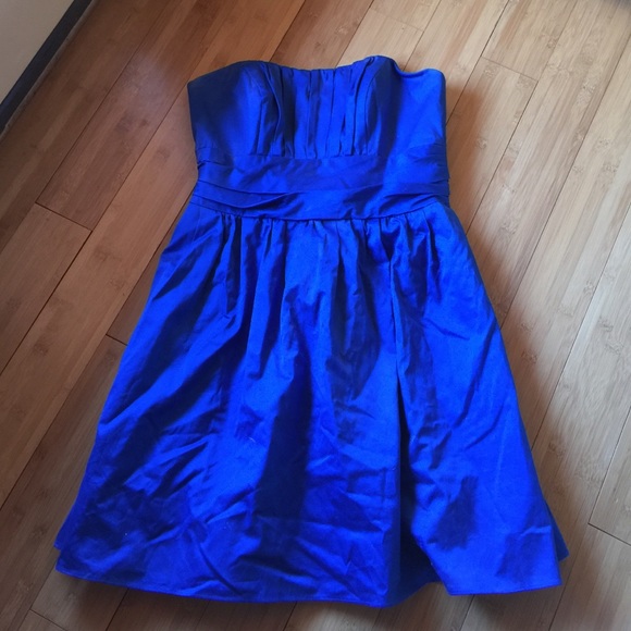 Dark blue strapless dress