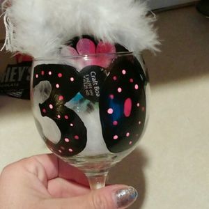 Painted wine glass