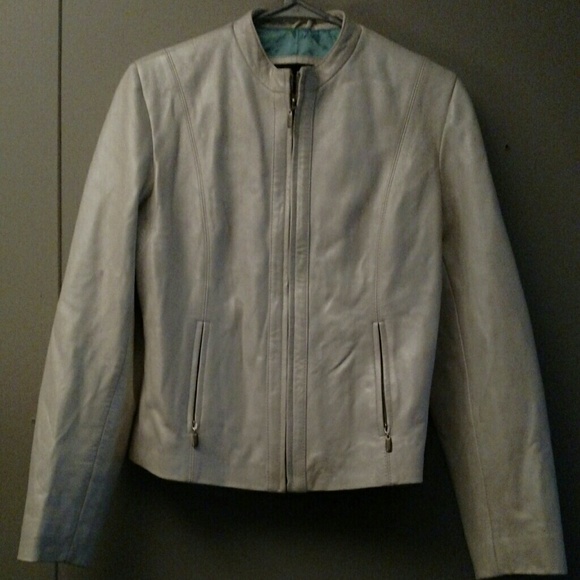 White leather jacket.