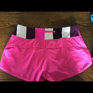 Lululemon speed shorts hot pink EUC sz 6 HTF