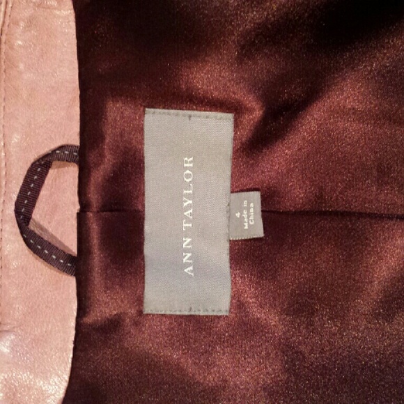 Ann Taylor Pearl Pink Leather Jacket Blazer - Picture 4 of 4