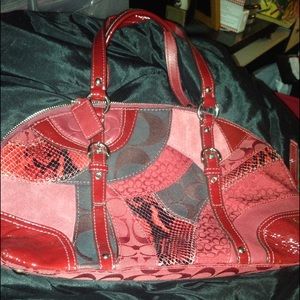 Red Coach patchwork pocketbook