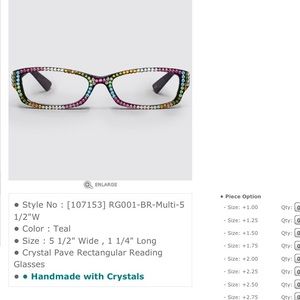 Crystal reading glasses