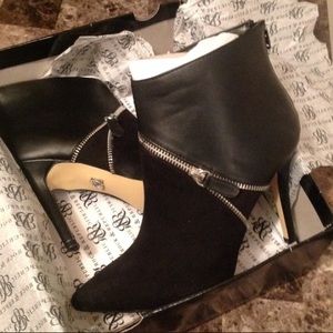 Zipper ankle high heel boots