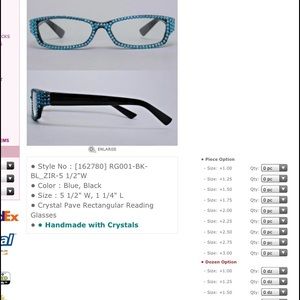 Crystal reading glasses
