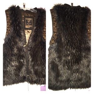 GUESS faux fur vest