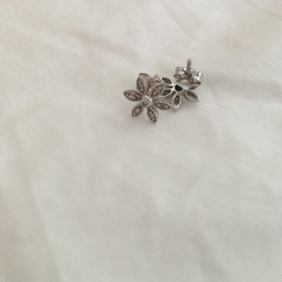 Very Small Diamond Flower Earrings