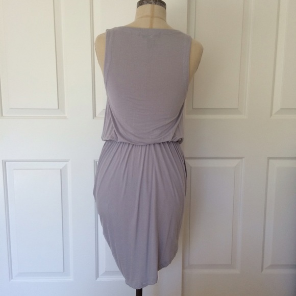 ISABEL LU Grey Jersey Draped Dress FittedWaist MED - Picture 4 of 4