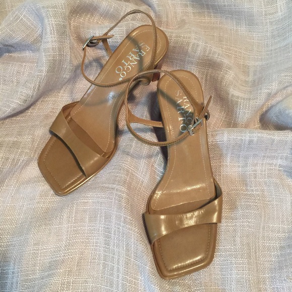 👠Leather/nude Franco Sarto heels👠