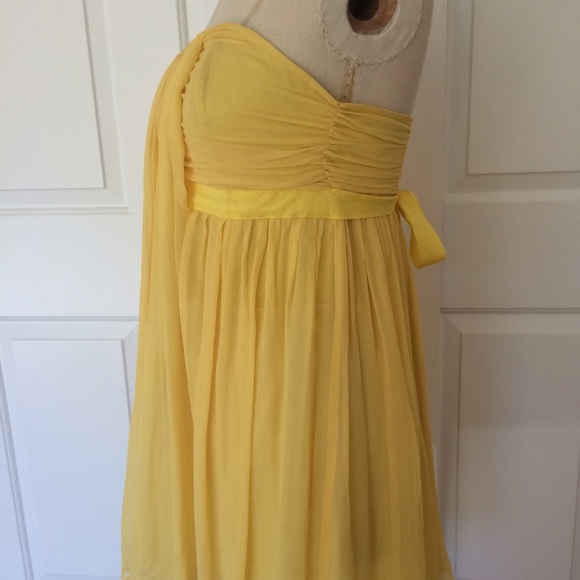 GOOSE Yellow Silk Chiffon Dress with Corset Sz MED - Picture 3 of 4
