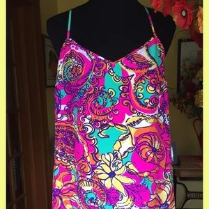 LILLY PULITZER SILK SLIP DRESS - SIZE MEDIUM