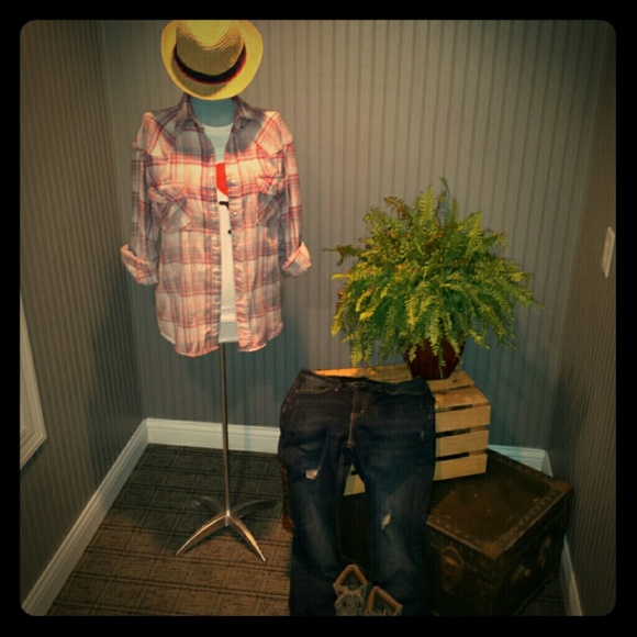 *SOLD* Dip Dye Dyed Flannel Shirt