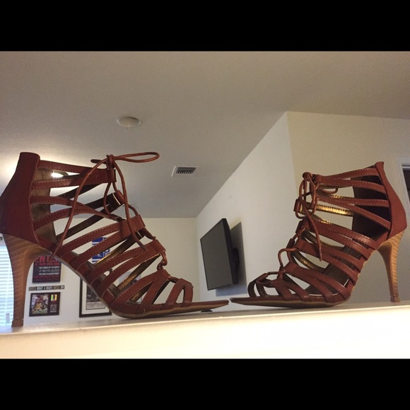 Rampage caged heels - brown