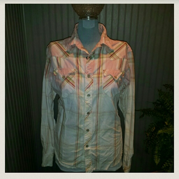 *SOLD* Dip Dye Dyed Western Pink Plaid Ombre