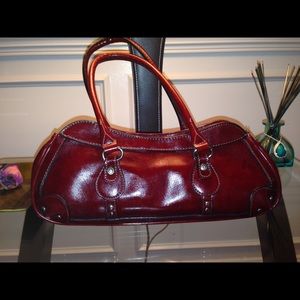 Burgundy red handbag