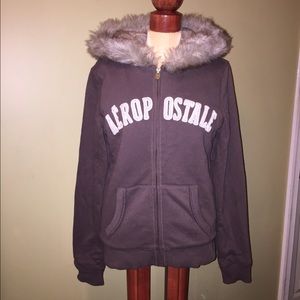 Aeropostale faux fur lined hoodie