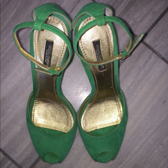 Authentic Dolce and Gabbana Suede Wedge Sandals