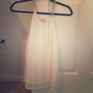 Sleeveless Ivory Blouse