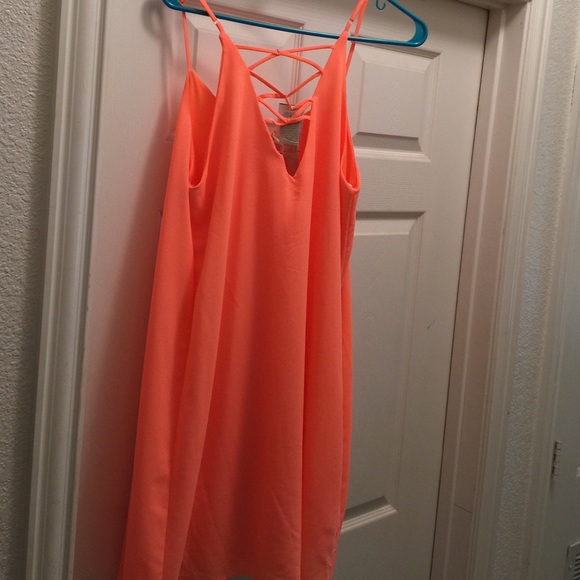 Neon Orange Gianni Bini Dress NEW - Picture 2 of 2