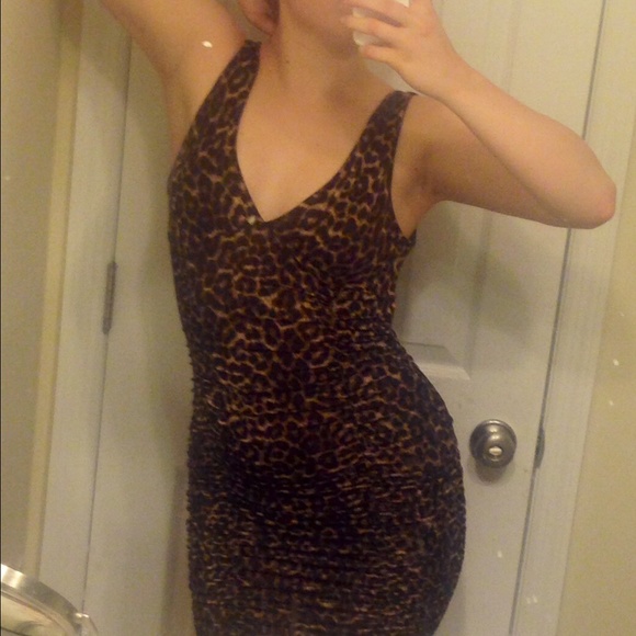 Leopard print cocktail dress