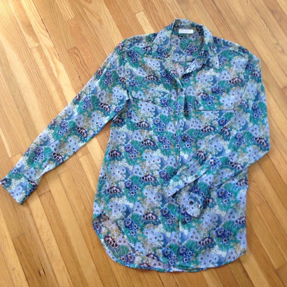 Equipment Tops - Equipment Floral Silk Blouse