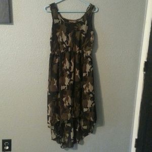 Camo High-Low Dress
