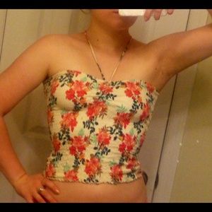 Floral halter crop top