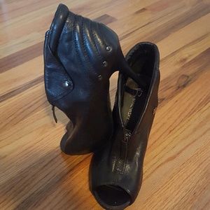 Leather Open Toe Bootie