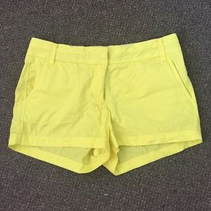 Yellow J. Crew 3 inch Chino Shorts