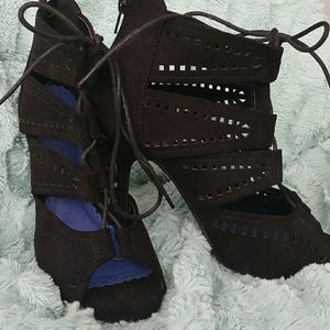 Black Lace up heels
