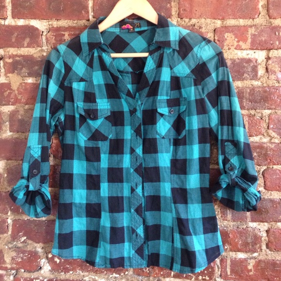 Turquoise and Black Flannel!