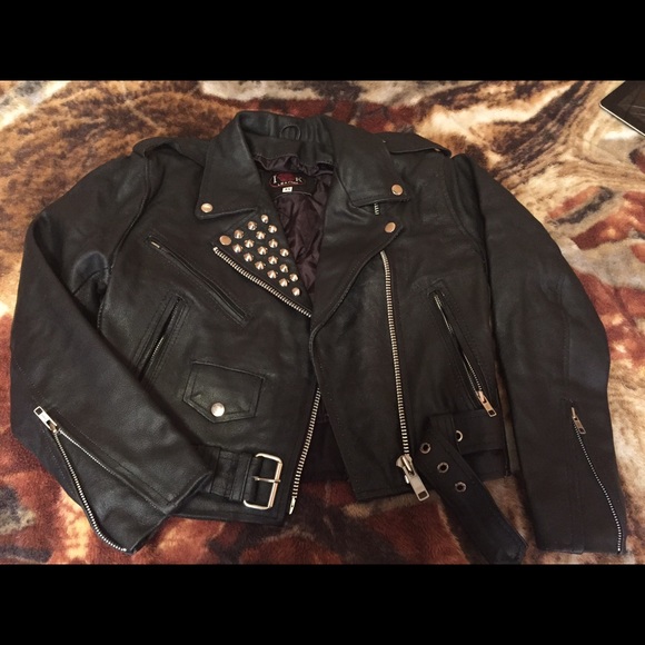 Biker jacket black leather