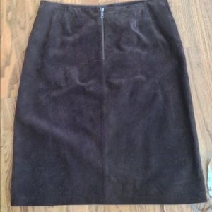 Chocolate Brown Suede Skirt