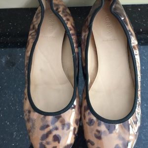 J Crew animal print ballet flats