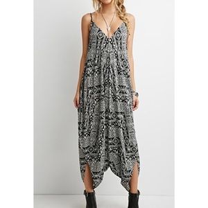 Ornate print harem jumpsuit