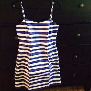 Gap blue white striped dress