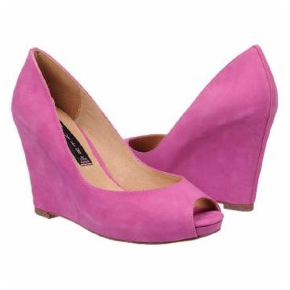 Pink Suede Steven by Steve Madden wedges