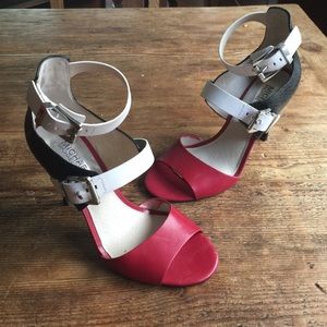 Michael Kors heels red white black size leather 7m