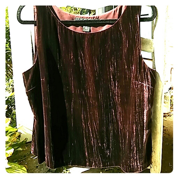 Crushed Velour Claret Colored SL Top Sz 14