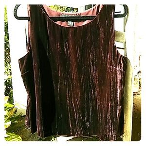 Crushed Velour Claret Colored SL Top Sz 14