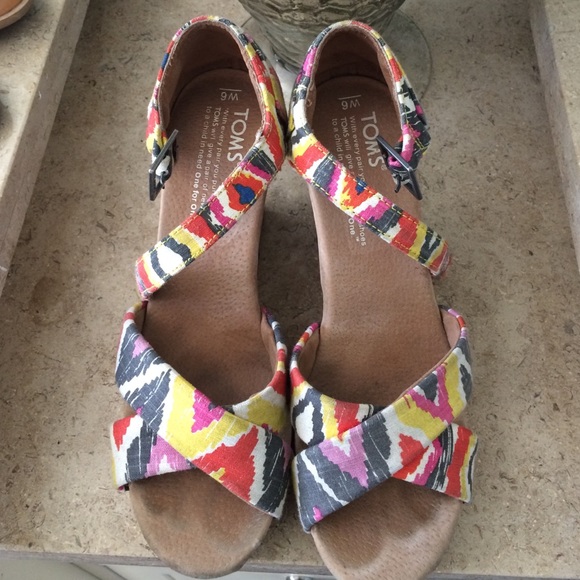Toms different colors cork wedges