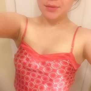 Silk coral sleeveless top