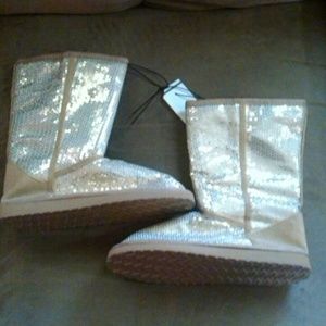 Gold Sequin Boots
