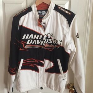 White Harley Davidson motorcycle jacket,